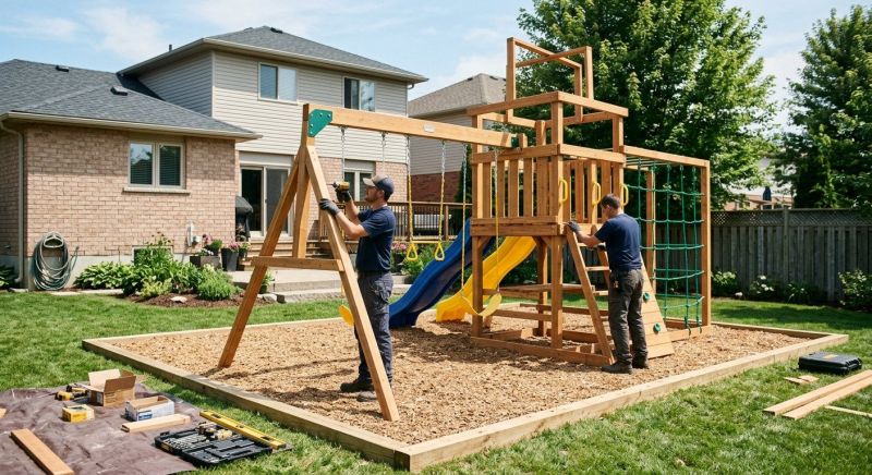 Wooden Playset Installation in Arvada, CO